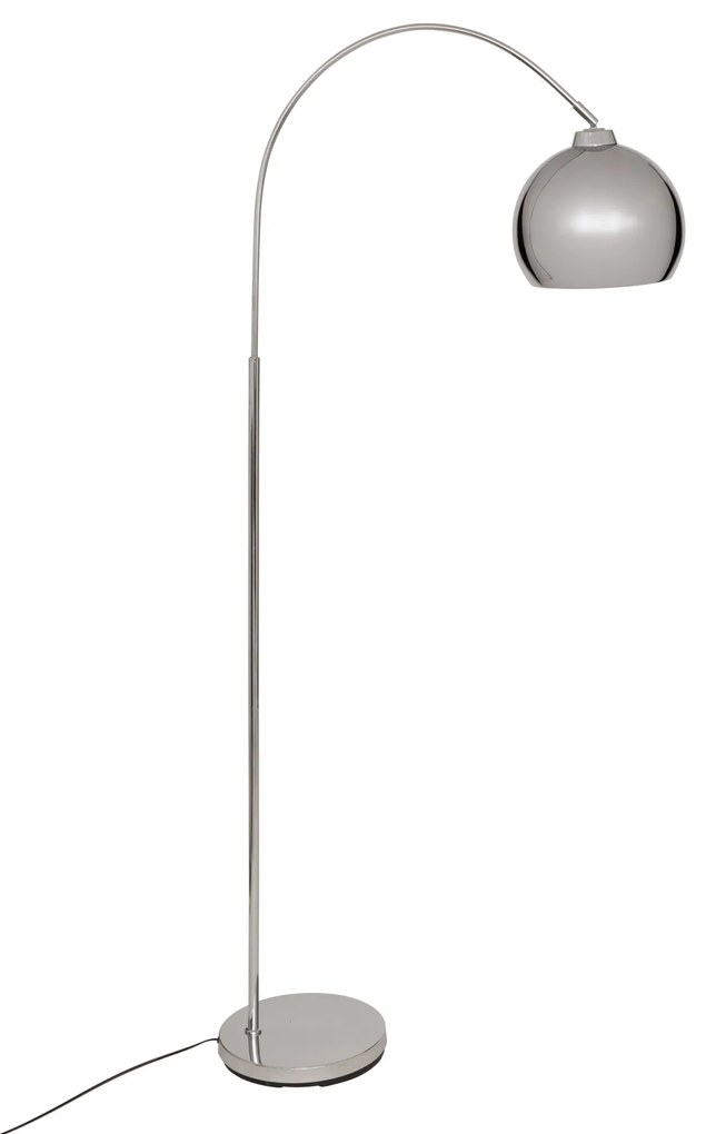 Lampa de podea arcuită FLORIS, metalică, argintie, 177 cm