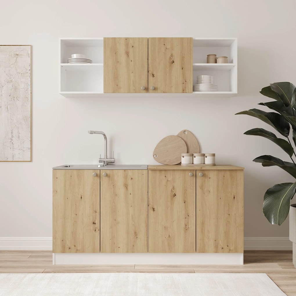 Set Bucatarie Sena, Stejar Artisan/Alb, L 160 cm