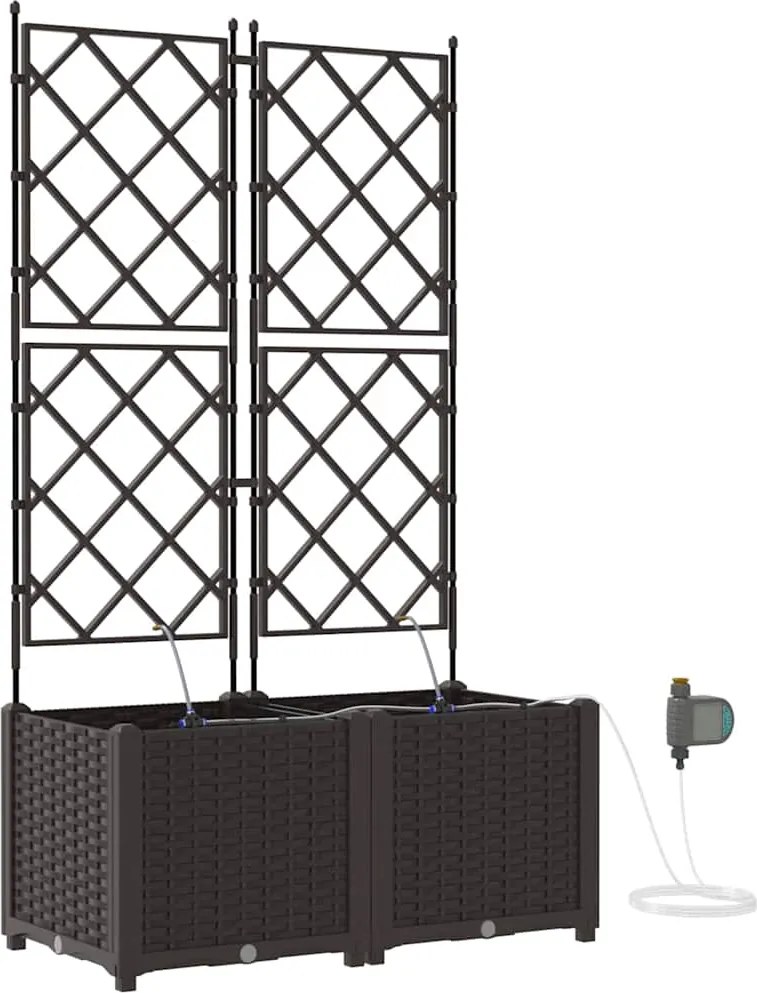 vidaXL Vază pentru Grădină 2 pcs Maro Oțel