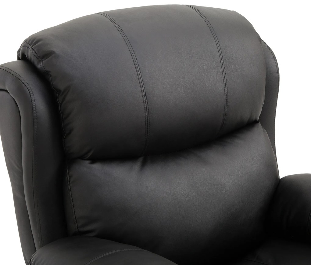 HOMCOM Fotoliu Relax cu 8 Puncte de Masaj si Telecomanda, Fotoliu Rabatabil cu Suport pentru Picioare, 97x92X104cm Negru | Aosom RO