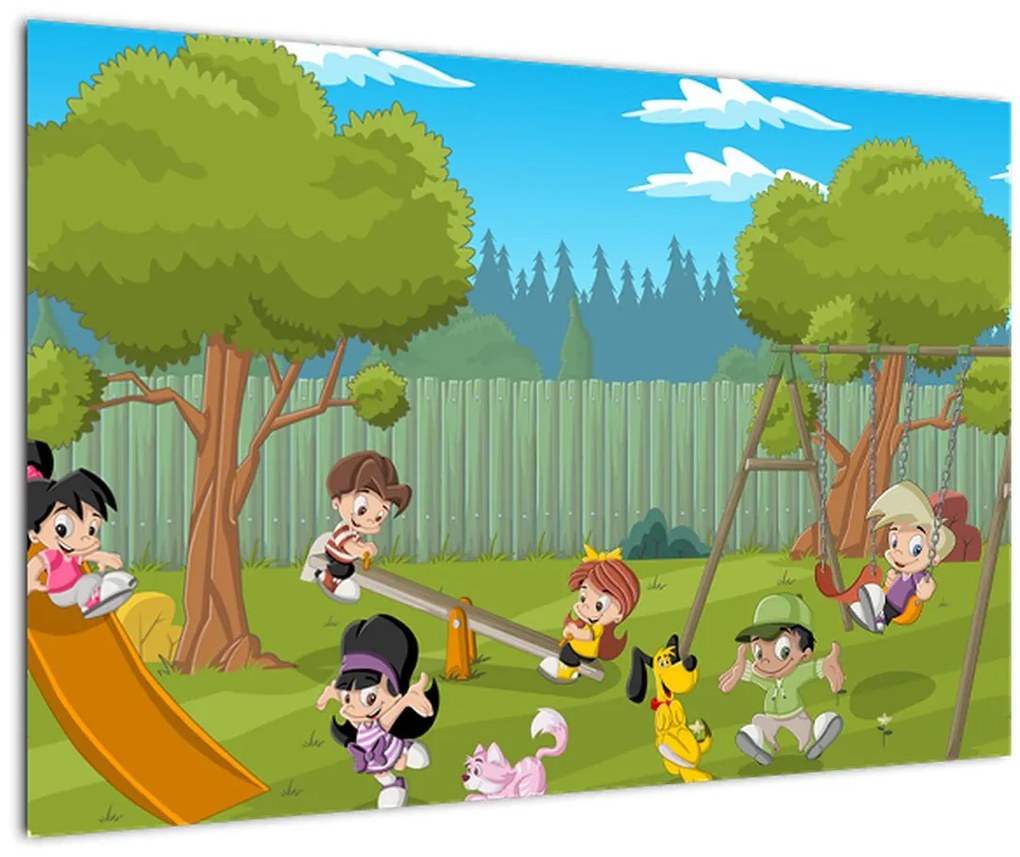 Tablou - Copii la locul de joacă (90x60 cm)