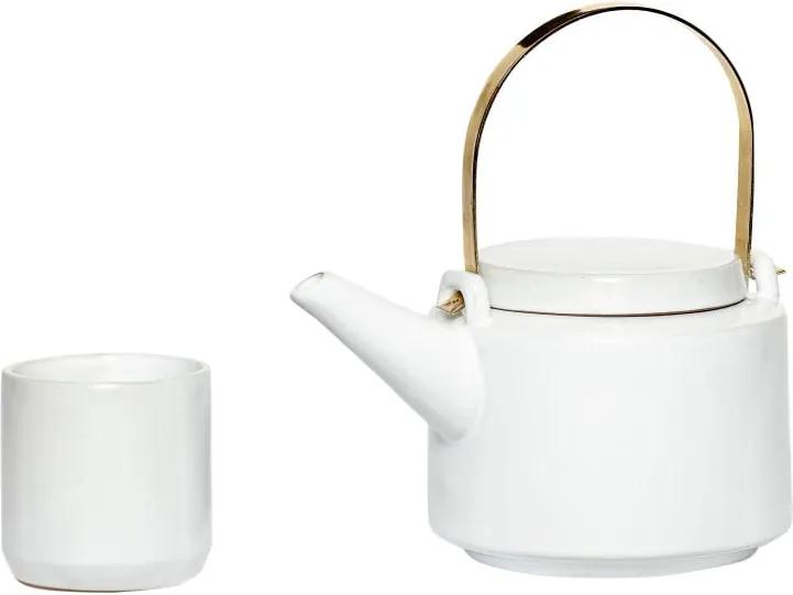 Set ceainic și 5 cești din ceramică Hübsch Ostis