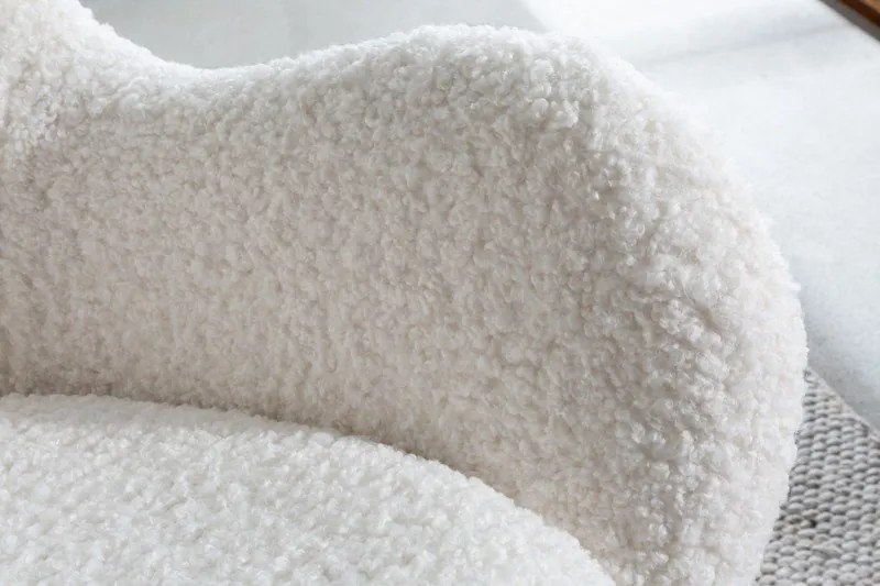 Scaun balansoar modern Scandinavia boucle alb