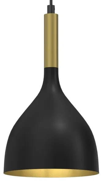 Lustră pe cablu NOAK 1xE27/60W/230V neagră/aurie