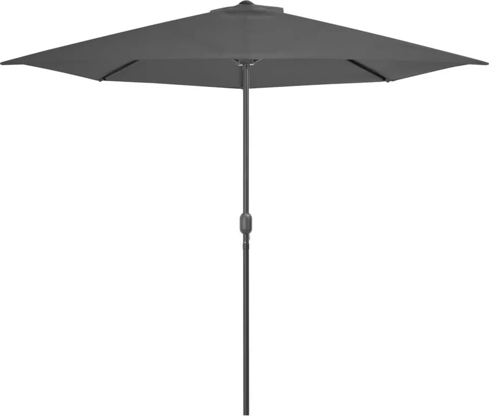 Umbrelă de soare de balcon cu tijă aluminiu antracit 300x150cm
