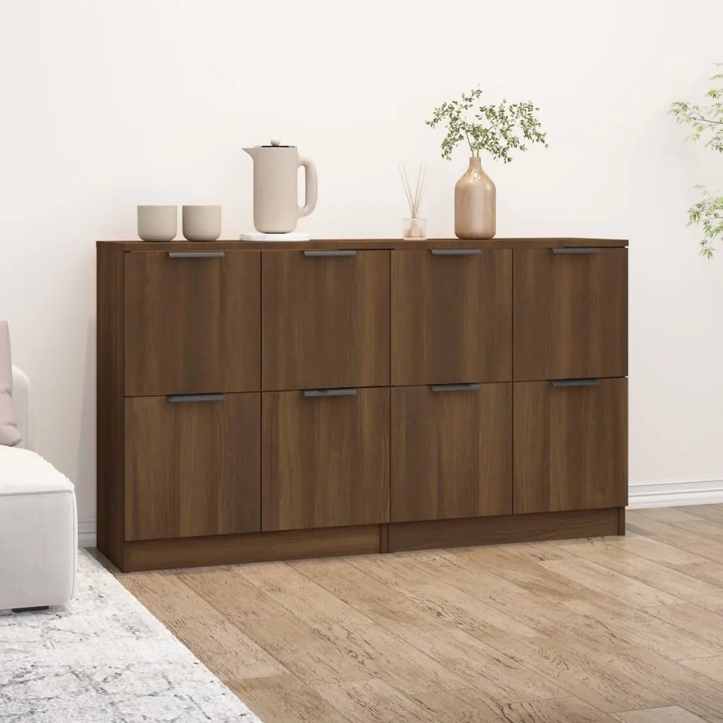 3115811 vidaXL Servante, 2 buc., stejar maro, 60x30x70 cm, lemn prelucrat
