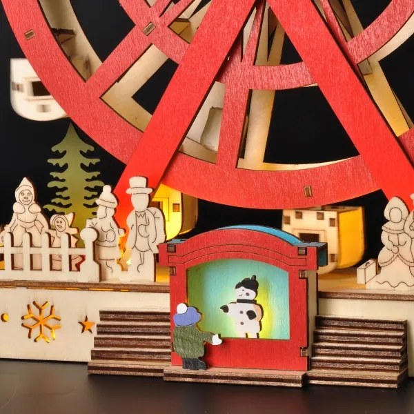 Decorațiune LED de Crăciun Solight 1v277 LED/2xAA/alb cald carusel