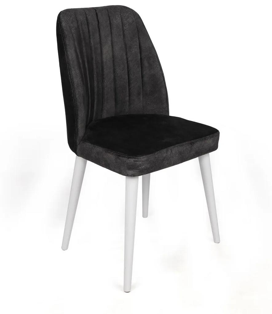 Set 2 scaune haaus Alfa, Antracit/Alb, textil, picioare metalice