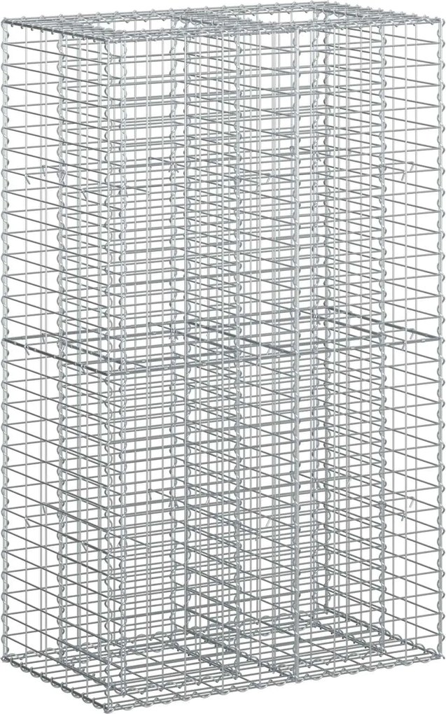 vidaXL Pat ridicat din gabion Argintiu 90 x 50 x 150 cm