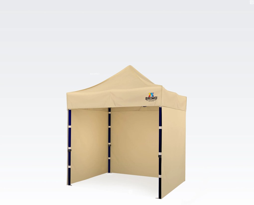 Cort de petrecere 2x2 m cu 3 pereți: pliabil tip foarfecă, adăpost din oțel pentru grădină - cu 3 pereți - Bej