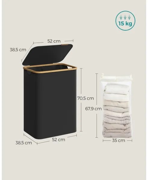 Coș pentru rufe TATE, negru