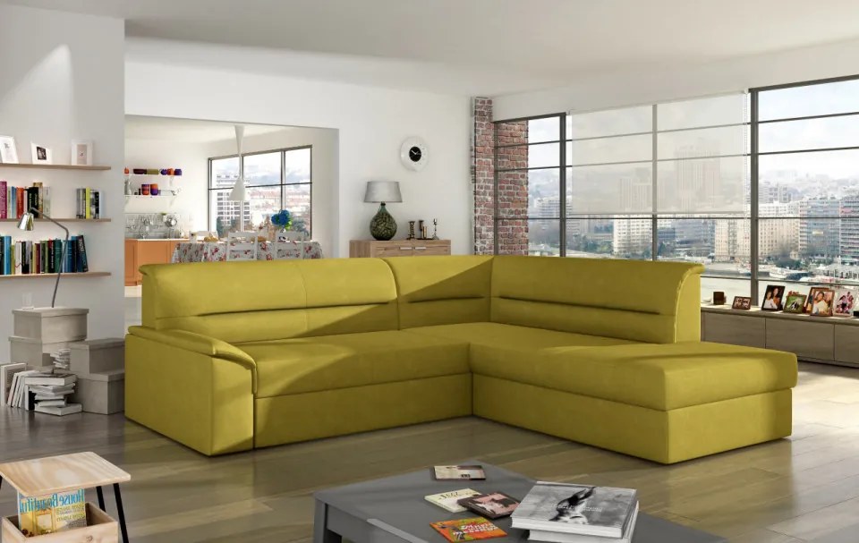 Coltar extensibil, cu spatiu pentru depozitare, 212x90x65 cm, Elano R01, Eltap (Culoare: Bej deschis / Soft 33)