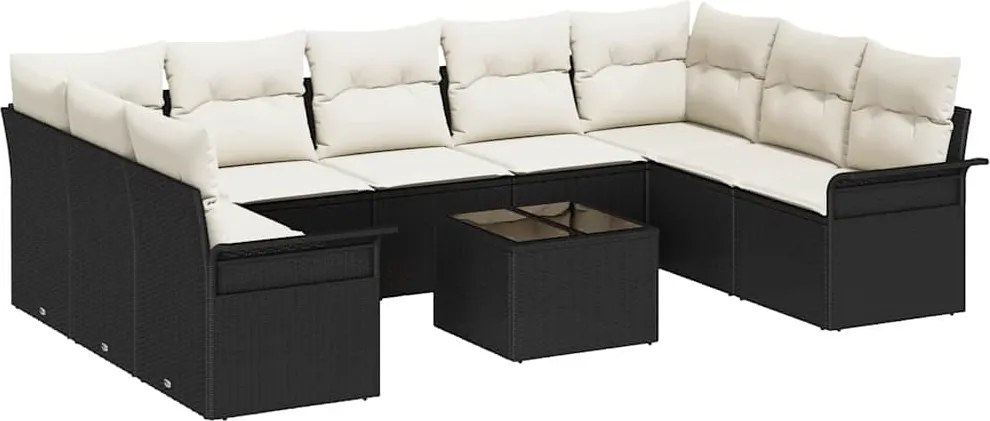 vidaXL Set de canapele pentru grădină 10 pcs Maro poliratan