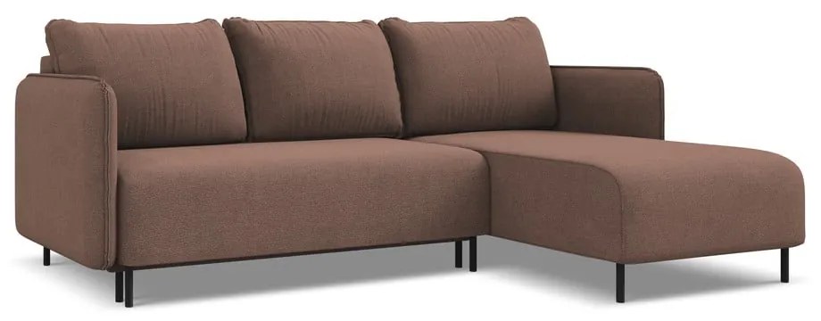 Colțar roz extensibil/cu spațiu de depozitare (cu colț pe partea dreaptă) Luana – Makamii