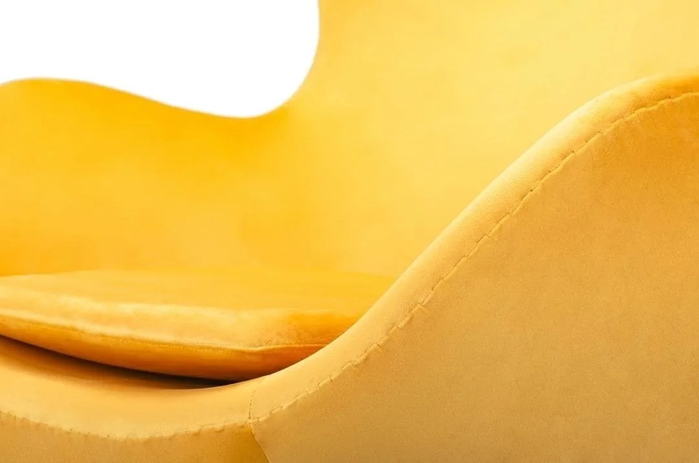 Fotoliu Egg Classic Velvet 77x73x106 cm - galben, catifea, bază din aluminiu