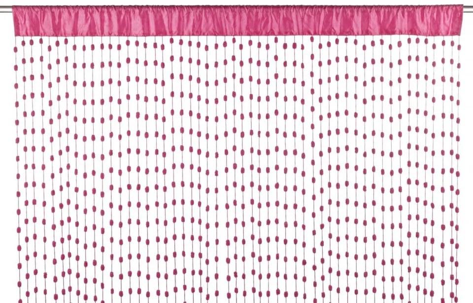 Perdea tip snur Little Balls, Bizzotto, 140x280 cm, fucsia