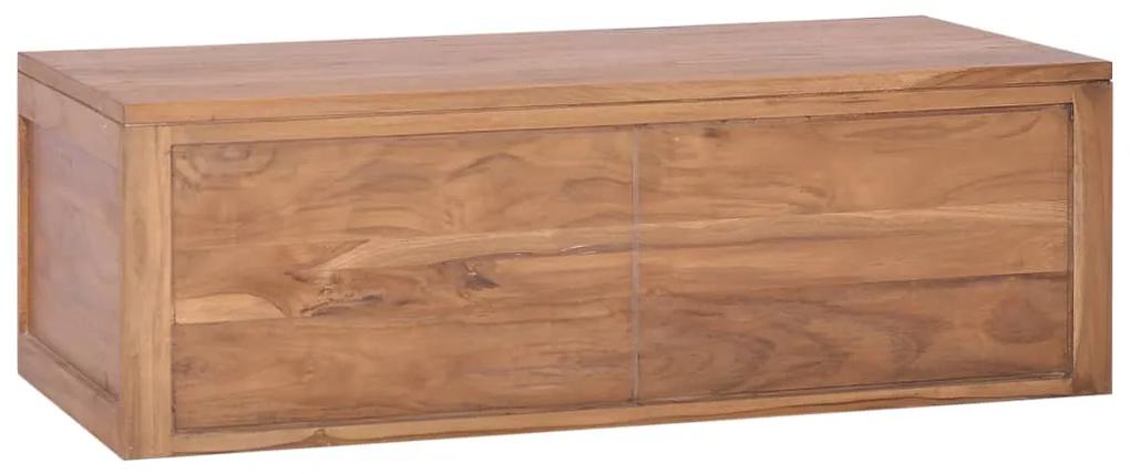 Dulap de baie suspendat, 90 x 45 x 30 cm, lemn masiv de tec 90 x 45 x 30 cm, 1