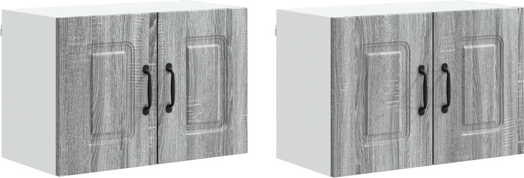 vidaXL Dulap de bucătărie Kalmar 2 pcs Gri Sonoma 60 x 31 x 40 cm