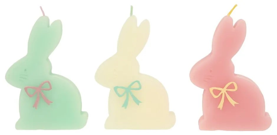 Lumânări 3 buc. timp de ardere 2 h cu model de Paști Bunny – Meri Meri