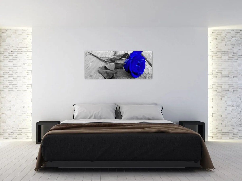 Tablou - Trandafir albastru (120x50 cm)