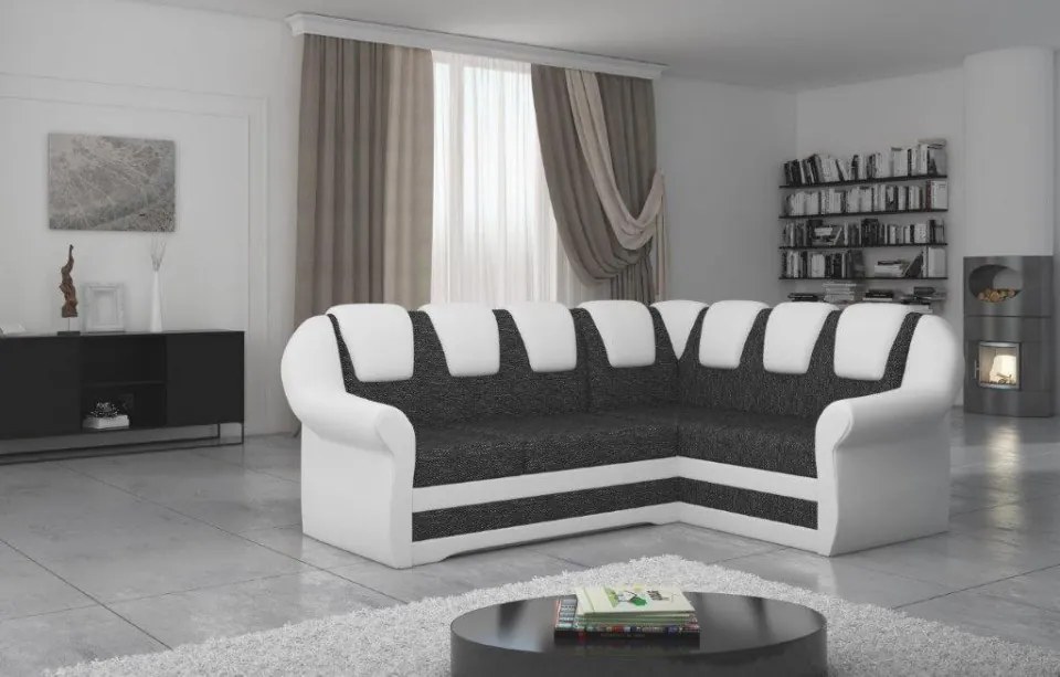 Coltar extensibil cu spatiu pentru depozitare, 243x105x190 cm, Lord II R01, Eltap (Culoare: Gri / Bej)