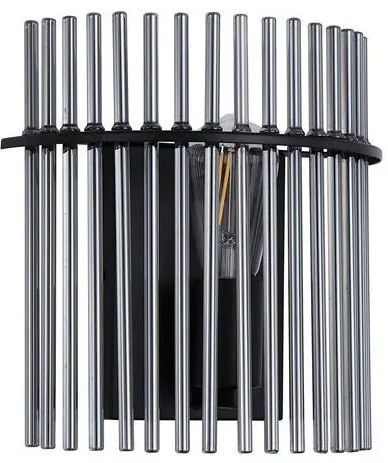 Aplica de perete metal negru, tije din sticla Swizzle