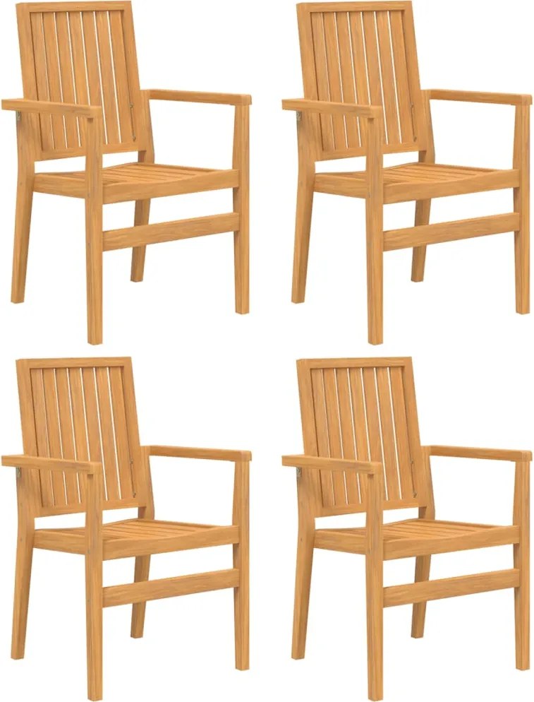 vidaXL Scaune grădină stivuibile 4 buc. 56,5x57,5x91 cm lemn masiv tec