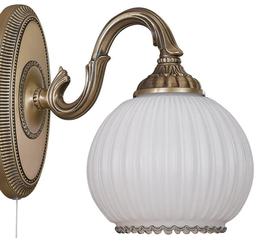 Aplica de perete clasic design italian din alama, sticla 9200 RA-A. 9200/1