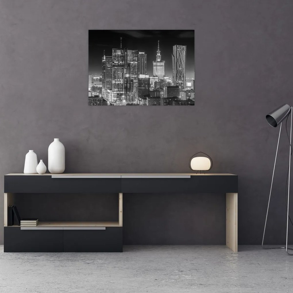 Tablou pe sticlă - Alb și negru New York (70x50 cm)