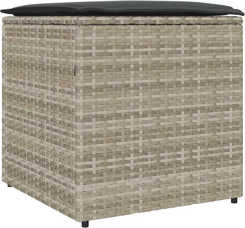 vidaXL Cutie pentru perne Gri deschis 50 x 50 x 50 cm poliratan