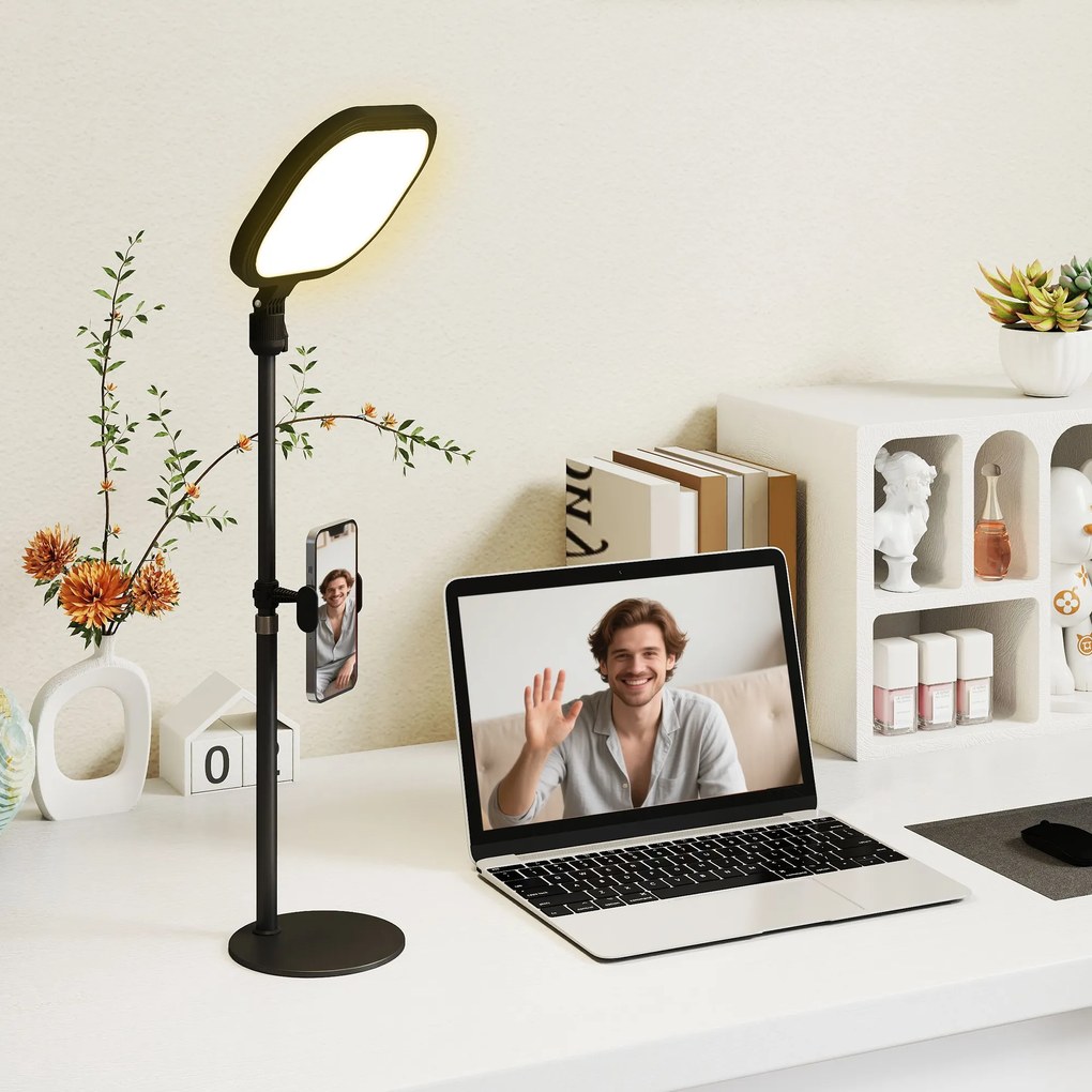 HOMCOM Lampă LED reglabilă: 5 culori, 10 niveluri, memorie – birou/dormitor. | Aosom Romania