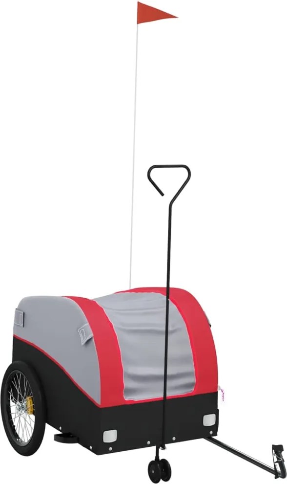 vidaXL Remorcă pentru biciclete, negru și roșu, 45 kg, fier