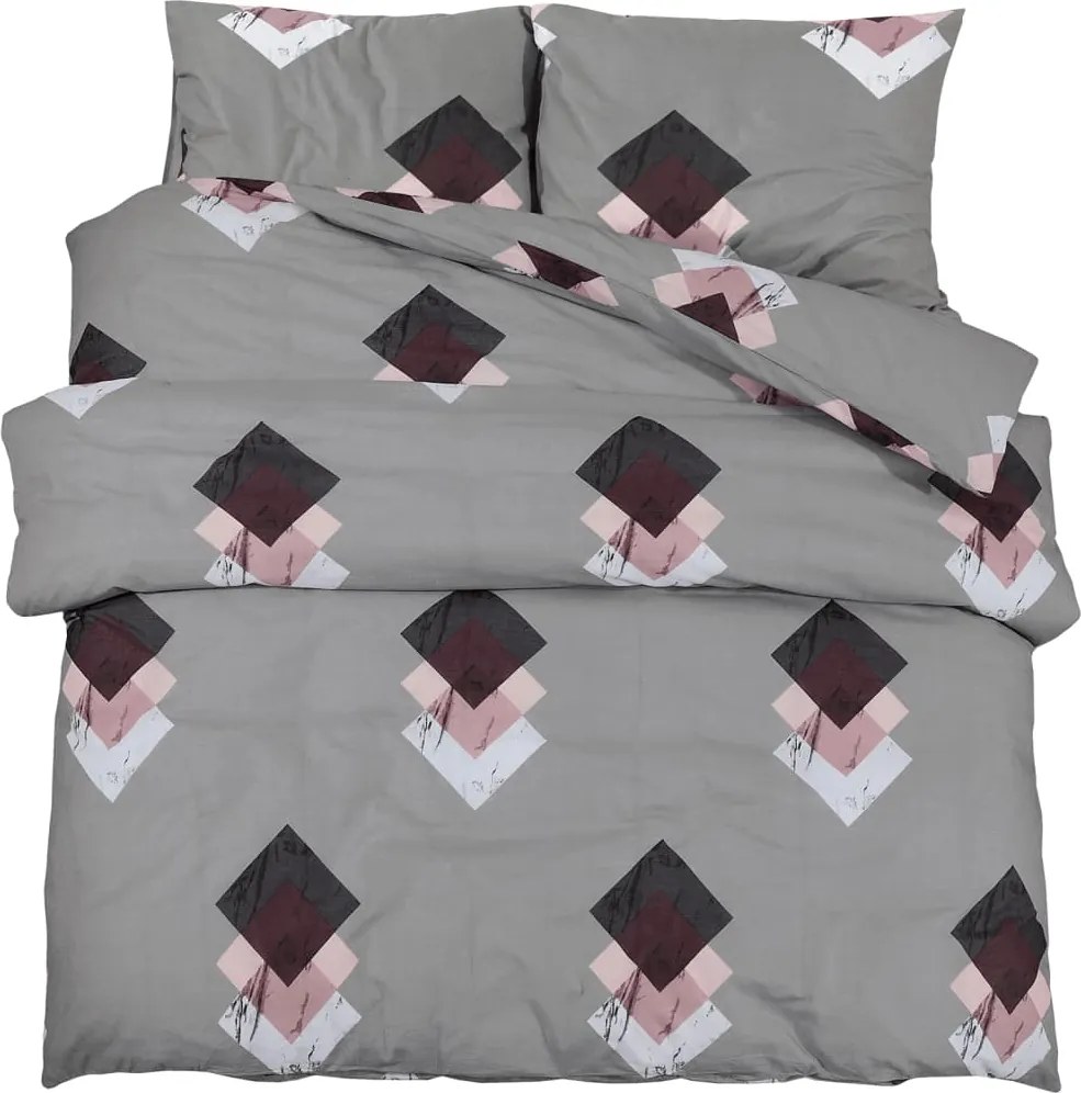 vidaXL Set cu husă de pilotă, gri, 240x220 cm, bumbac