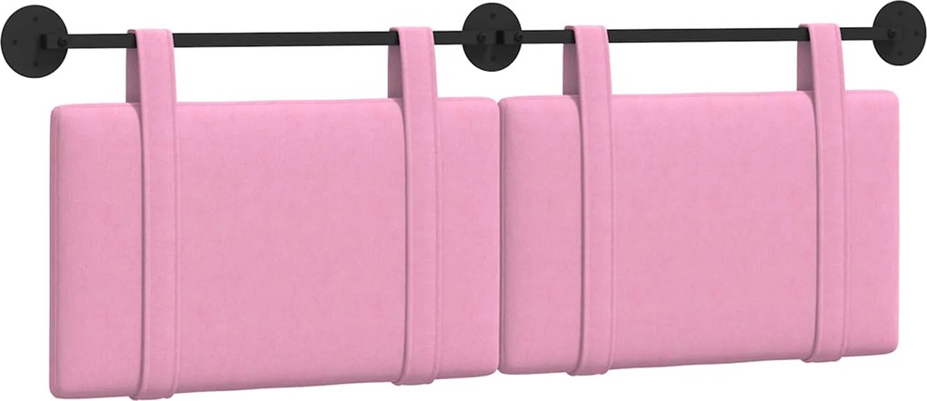 vidaXL Cap de pat suspendat Pe perete Roz 130 x 55 x 5 cm țesătură
