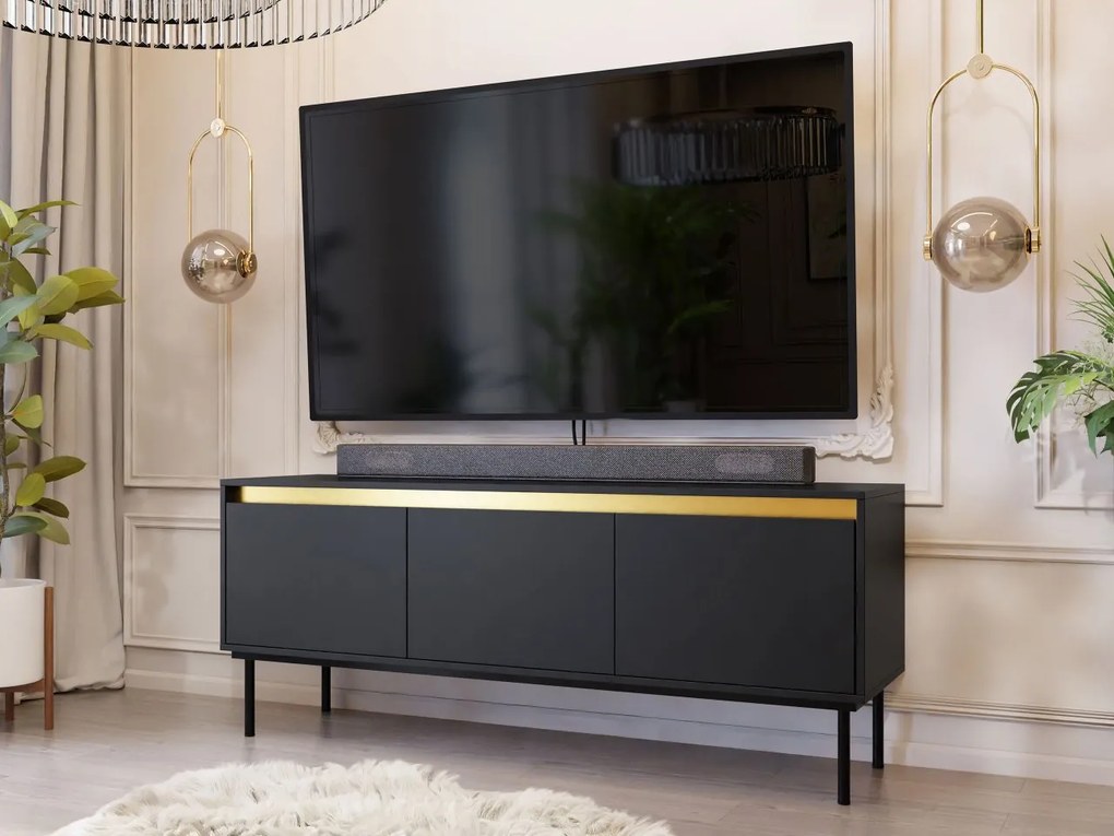 Dulap TV Gelean 3D (Negru + auriu) . 1106217