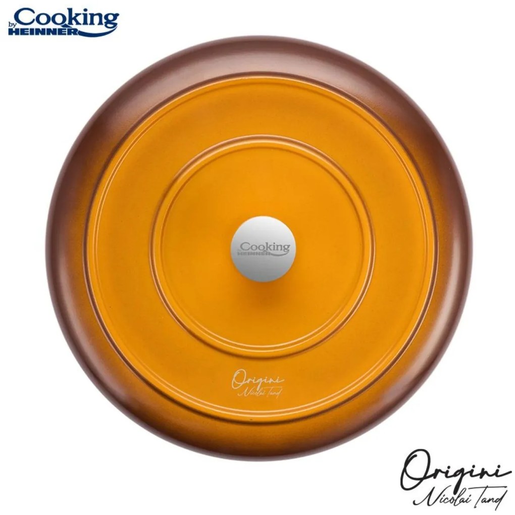 Cratiță din aluminiu turnat cu capac 26x8 cm, 3.4L – Cooking by Heinner, Colecția Origini HR-BJK-CR26, strat antiaderent, eficiență termică