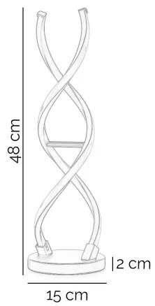 Lampă LED de masă ONLI DNA LED/12W/230V 4000K 48,5 cm argintiu