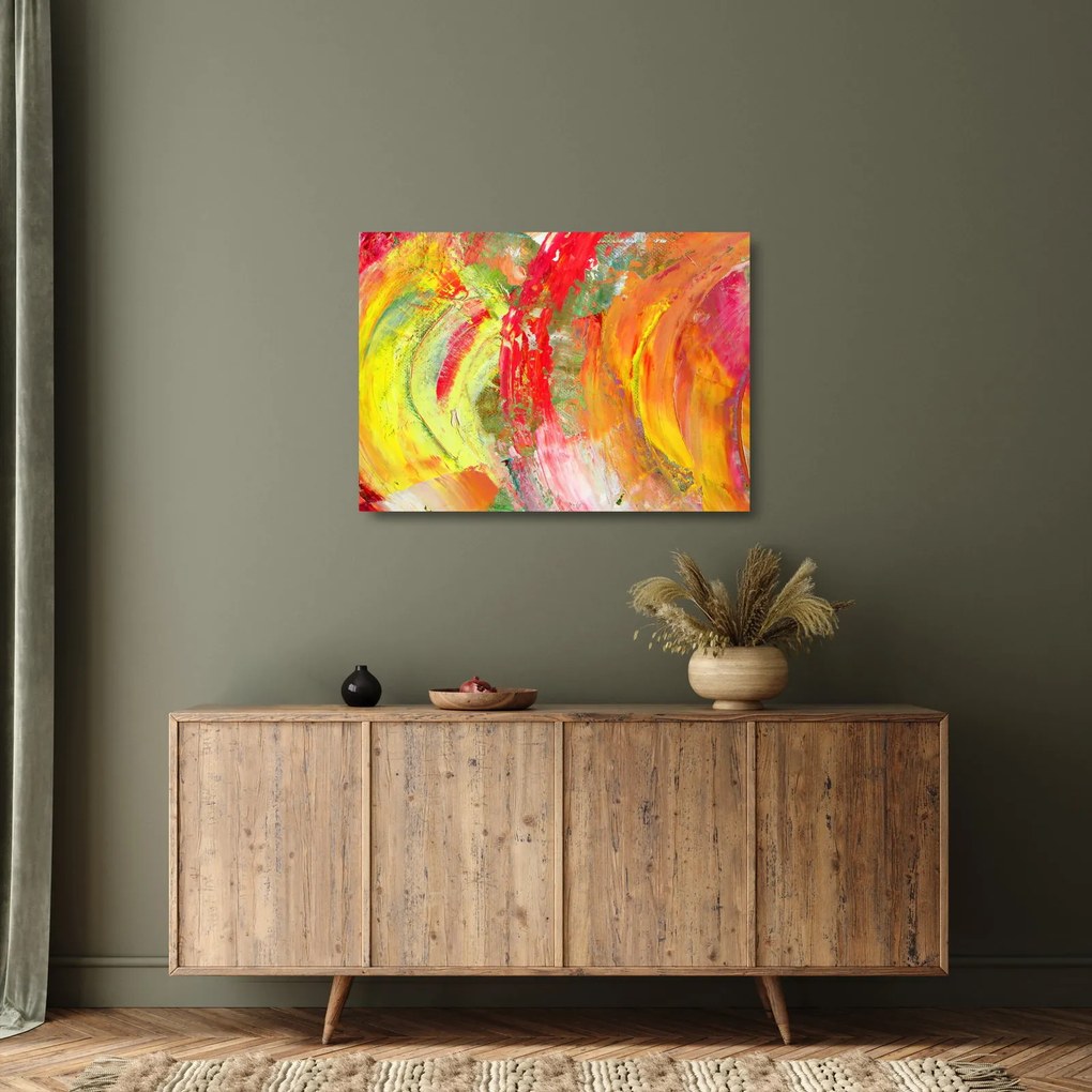 Tablou pe sticlă cu abstracție- pictura (70x50 cm)