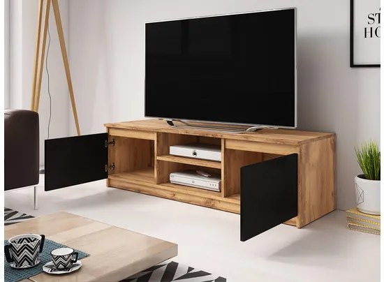 Dulap TV Zekazo (Negru grafit) (cu iluminat LED alb). 1106286