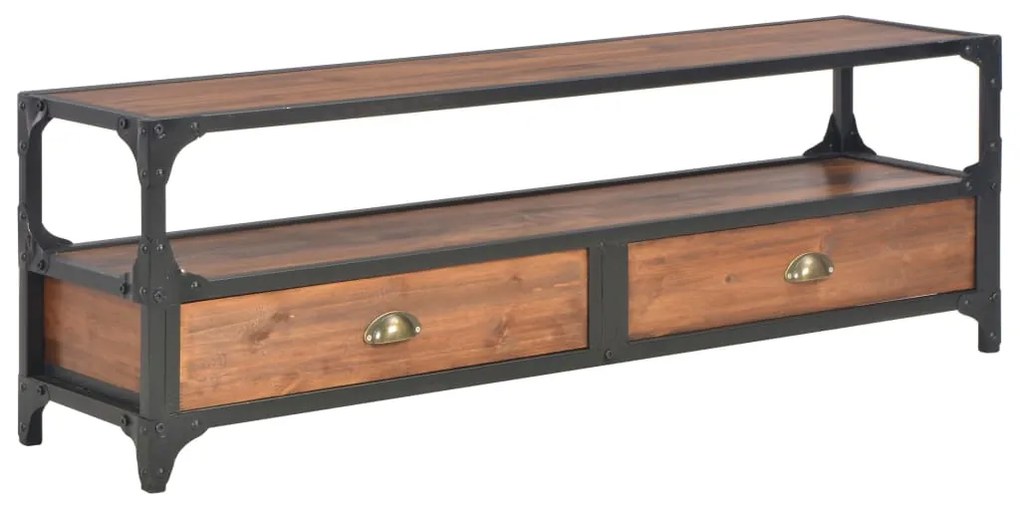 247622 vidaXL Comodă TV cu 2 sertare, 120 x 30 x 40 cm, lemn masiv din pin