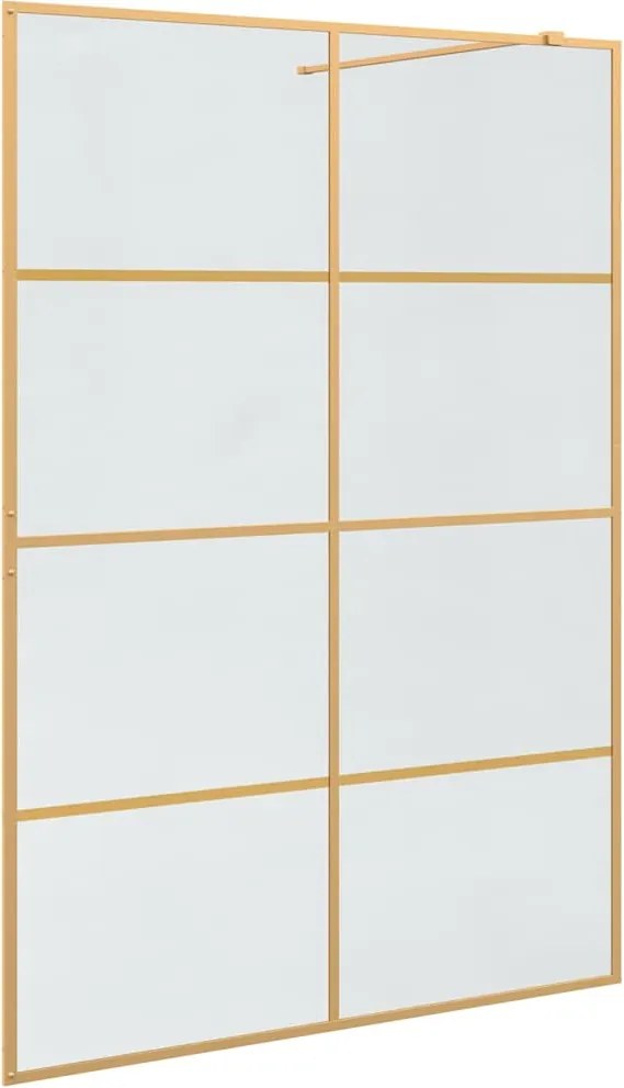 vidaXL Zid de duș walk-in Auriu 140 x 195 cm sticlă securizată