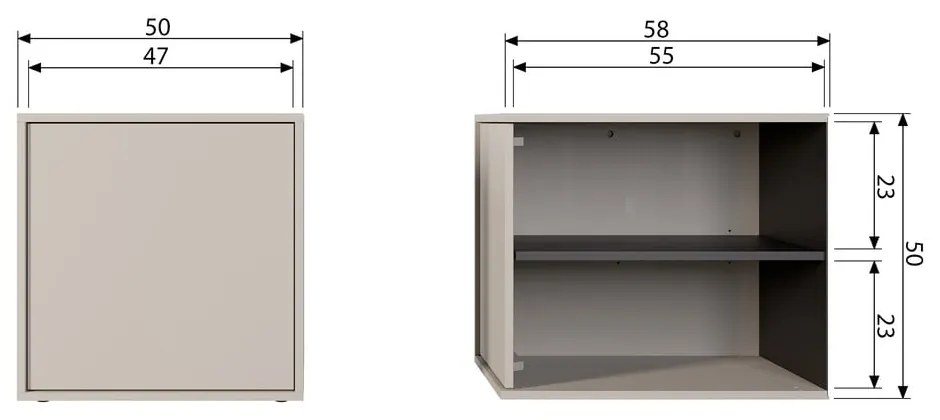 Dulap modular crem din lemn de pin 50x50 cm Daily – vtwonen