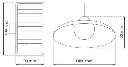 LED lampă solară suspendată dimabilă LED/6W/3,7V 800 mAh IP44 + DO