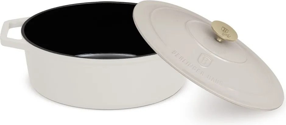 Oală fontă ovală 32 cm Sahara Berlinger Haus BH 8967, emailată, cu capac