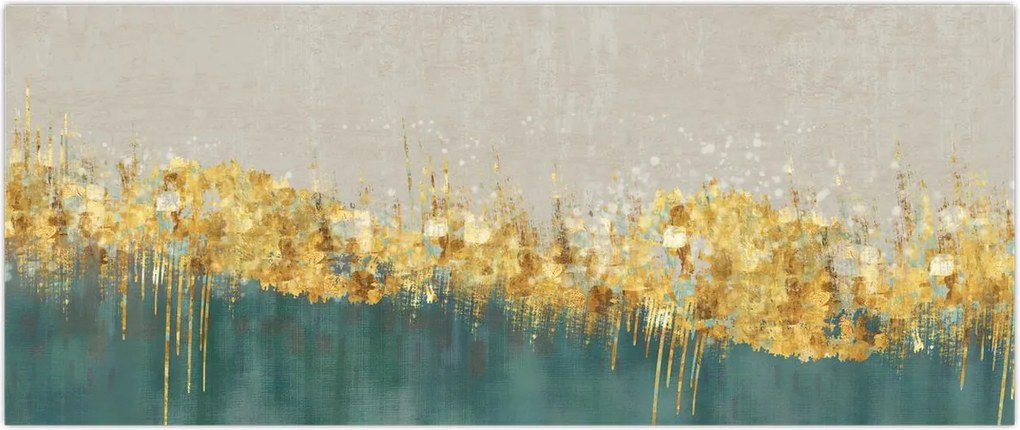 Tablou - Textura cu decor auriu (120x50 cm)