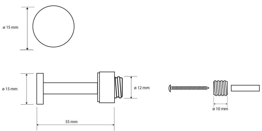 Cârlig drept Sapho XR217 X-Round 3,5 cm, crom