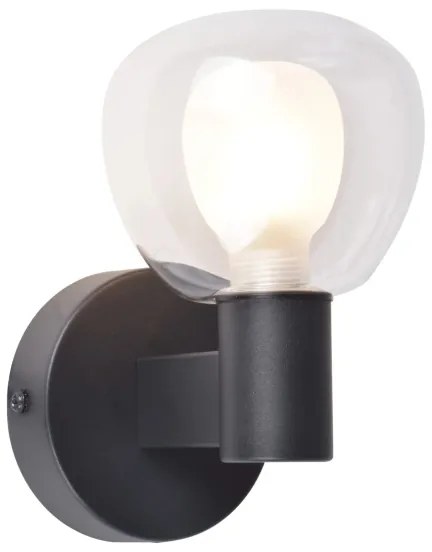 Aplica de perete pentru baie POLA, 1x G9, 5W, 230V, IP44, negru/transparent