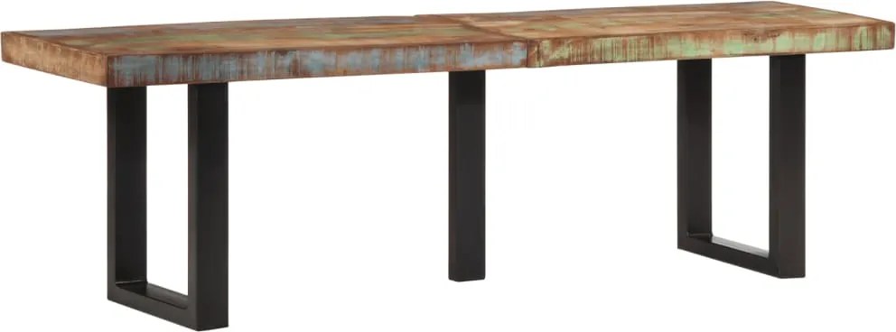 vidaXL Bancă, 160 cm, lemn masiv reciclat și oțel