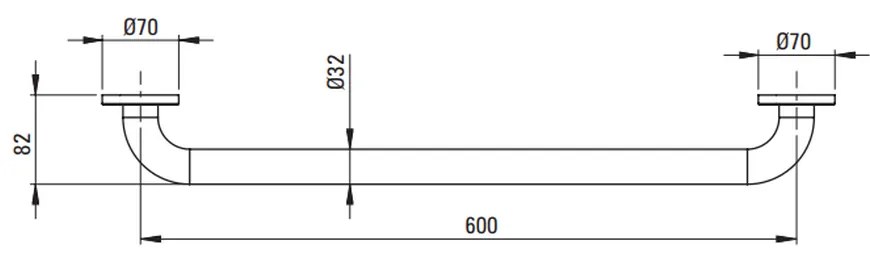 Bara de sustinere 60 cm Deante Lehnen crom lucios 600 mm