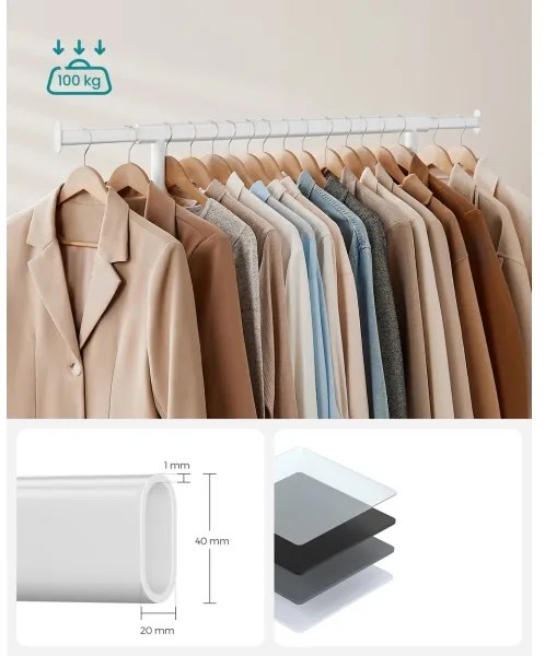 Cuier mobil de podea LINEA, alb